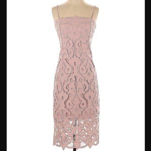 Bardot lace midi dress dusty rose size S